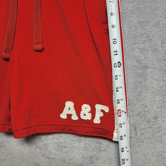 Abercrombie & Fitch Shorts Mens Medium Red Mesh Gym Athletic Basketball Y2K - Picture 7 of 10